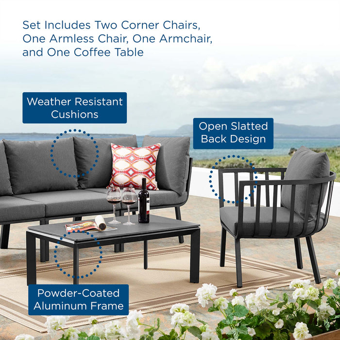 Riverside 5 Piece Outdoor Patio Aluminum Set by Modway - product label