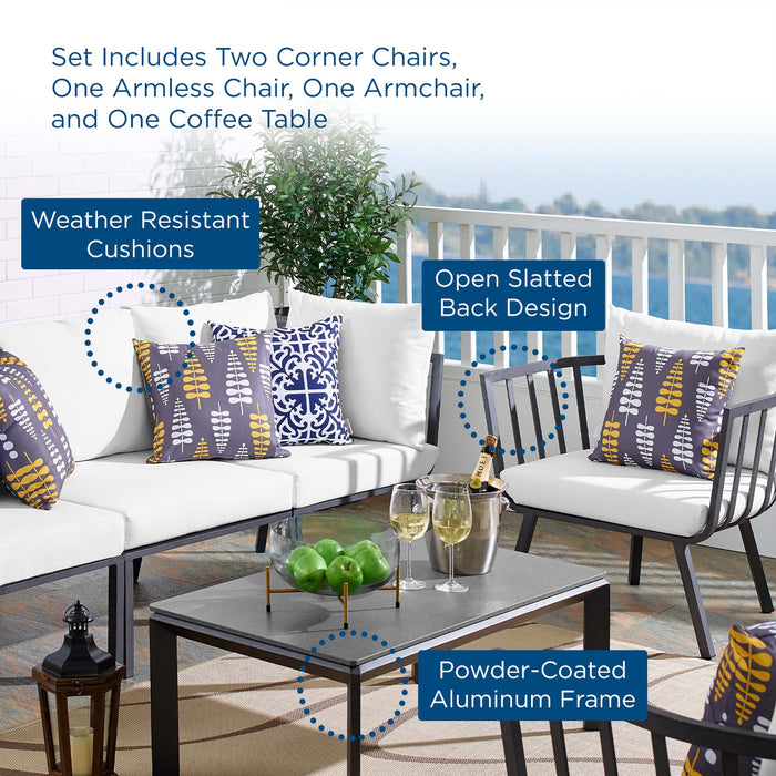 Riverside 5 Piece Outdoor Patio Aluminum Set by Modway - side view