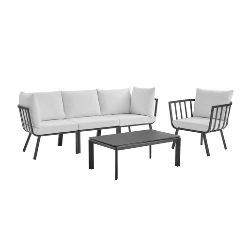 Riverside 5 Piece Outdoor Patio Aluminum Set by Modway - angle view