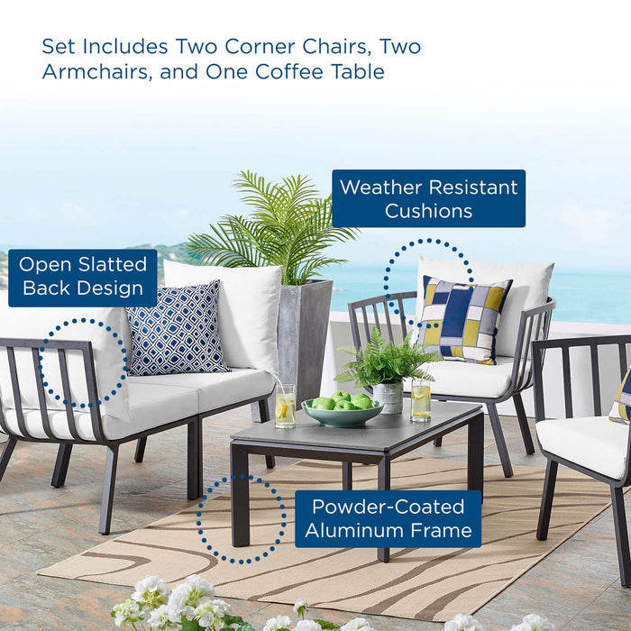 Riverside 5 Piece Outdoor Patio Aluminum Set by Modway - front view