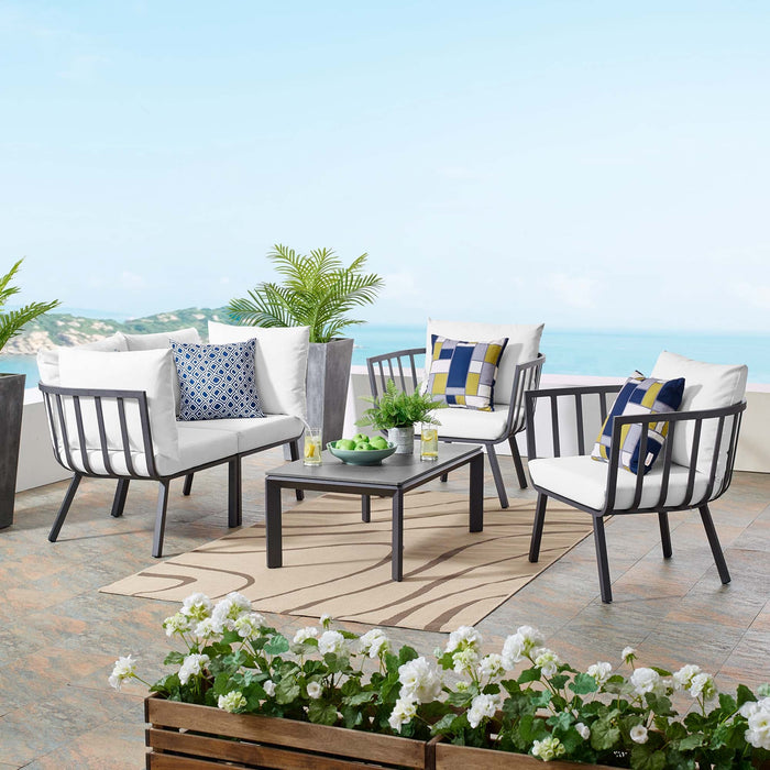 Riverside 5 Piece Outdoor Patio Aluminum Set by Modway - side view
