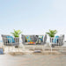 Riverside 5 Piece Outdoor Patio Aluminum Set outdoor patio furniture set back view
