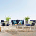 Riverside 5 Piece Outdoor Patio Aluminum Set outdoor patio furniture set back view