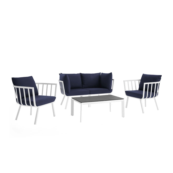 Riverside 5 Piece Outdoor Patio Aluminum Set outdoor patio furniture set seating detail