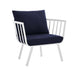 Riverside 5 Piece Outdoor Patio Aluminum Set outdoor patio furniture set side view