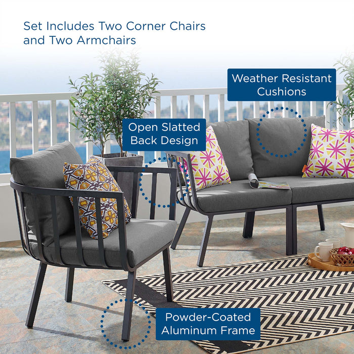 Riverside 4 Piece Outdoor Patio Aluminum Set by Modway - view 16