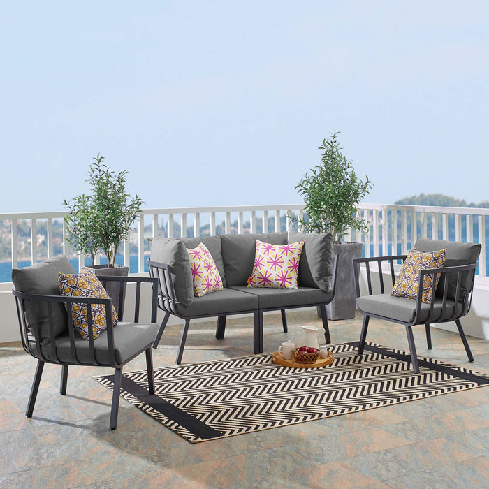Riverside 4 Piece Outdoor Patio Aluminum Set by Modway - installation view
