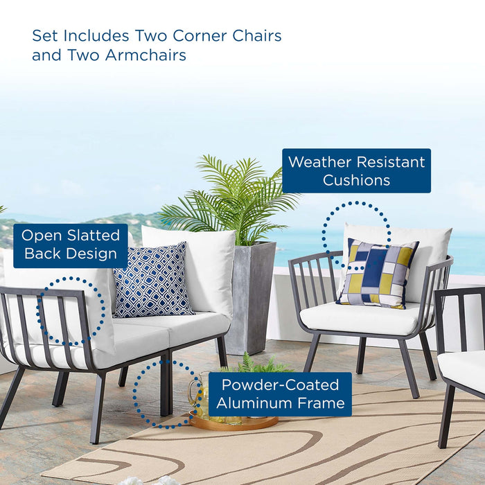 Riverside 4 Piece Outdoor Patio Aluminum Set by Modway - view 29
