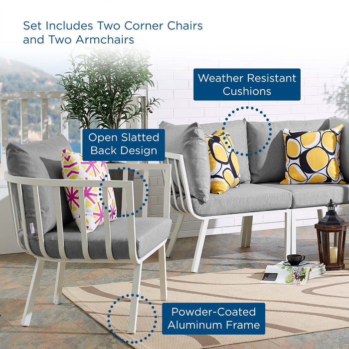 Riverside 4 Piece Outdoor Patio Aluminum Set outdoor patio furniture set