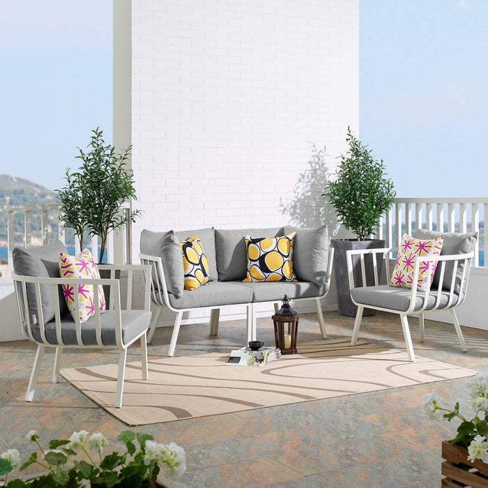 Riverside 4 Piece Outdoor Patio Aluminum Set outdoor patio furniture set back view
