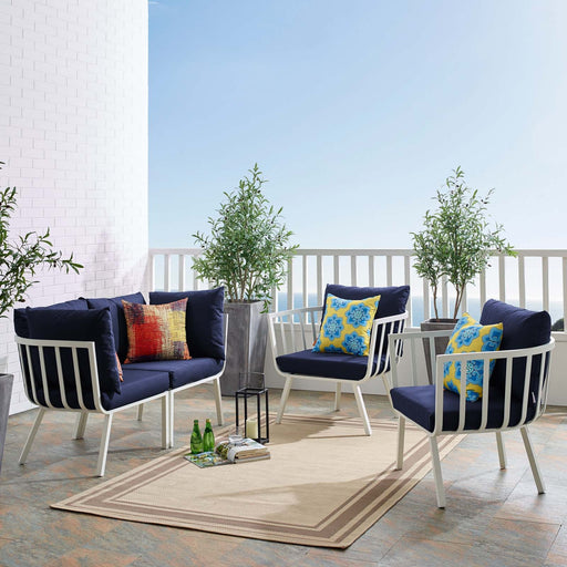 Riverside 4 Piece Outdoor Patio Aluminum Set by Modway - front view