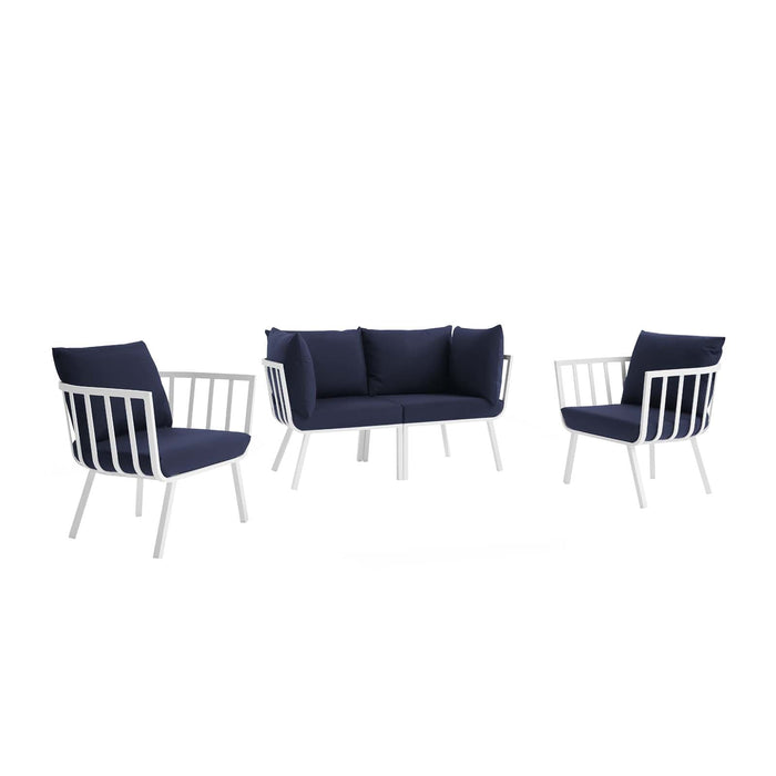 Riverside 4 Piece Outdoor Patio Aluminum Set by Modway - angle view
