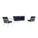Riverside 4 Piece Outdoor Patio Aluminum Set by Modway - angle view