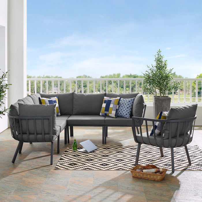 Riverside 6 Piece Outdoor Patio Aluminum Set by Modway - view 19