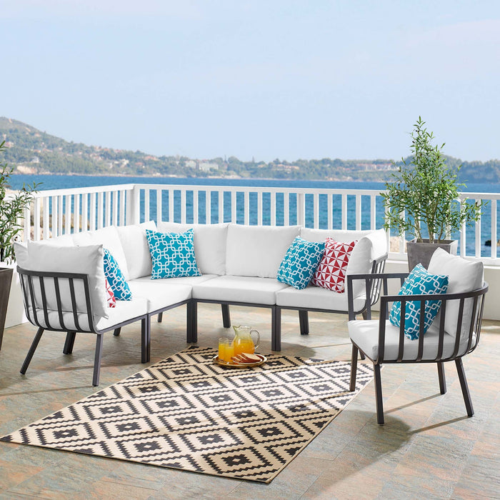 Riverside 6 Piece Outdoor Patio Aluminum Set outdoor patio furniture set dimensions and measurements