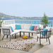 Riverside 6 Piece Outdoor Patio Aluminum Set outdoor patio furniture set dimensions and measurements