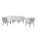 Riverside 6 Piece Outdoor Patio Aluminum Set outdoor patio furniture set angle view