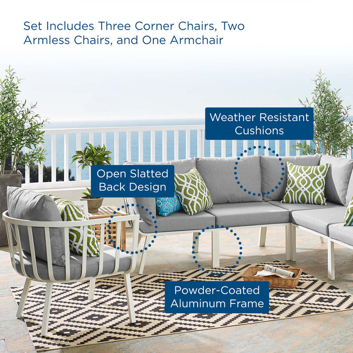 Riverside 6 Piece Outdoor Patio Aluminum Set outdoor patio furniture set