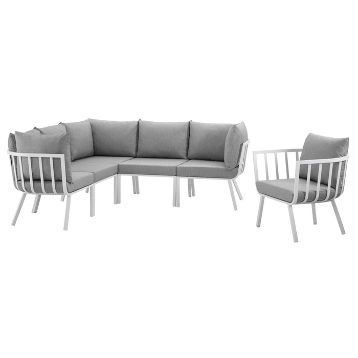 Riverside 6 Piece Outdoor Patio Aluminum Set outdoor patio furniture set seating detail