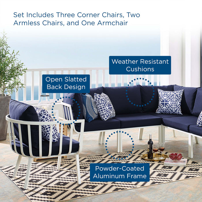 Riverside 6 Piece Outdoor Patio Aluminum Set by Modway - side view