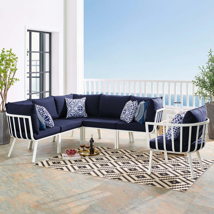 Riverside 6 Piece Outdoor Patio Aluminum Set by Modway - front view