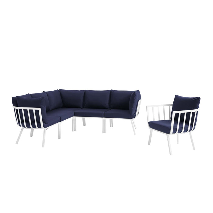 Riverside 6 Piece Outdoor Patio Aluminum Set by Modway - angle view