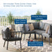 Modway Riverside 5 Piece Outdoor Patio Aluminum Set in Blue - Detail View