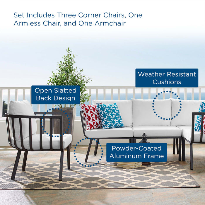 Modway Riverside 5 Piece Outdoor Patio Aluminum Set - View 20