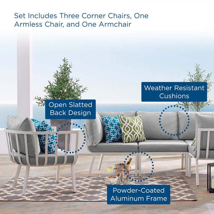 Modway Riverside 5 Piece Outdoor Patio Aluminum Set - View 37