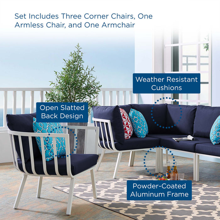 Modway Riverside 5 Piece Outdoor Patio Aluminum Set - View 54