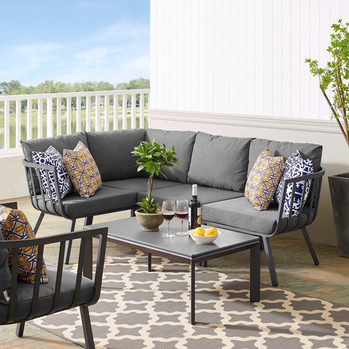 Riverside 5 Piece Outdoor Patio Aluminum Set by Modway - front view