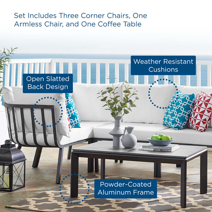 Riverside 5 Piece Outdoor Patio Aluminum Set by Modway - view 19