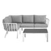 Riverside 5 Piece Outdoor Patio Aluminum Set outdoor patio furniture set side view