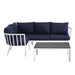 Riverside 5 Piece Outdoor Patio Aluminum Set outdoor patio furniture set side view