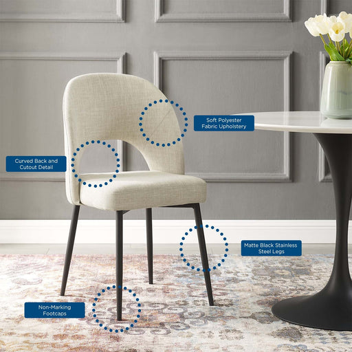 Modway Rouse Upholstered Fabric Dining Side Chair in Brown - Side View