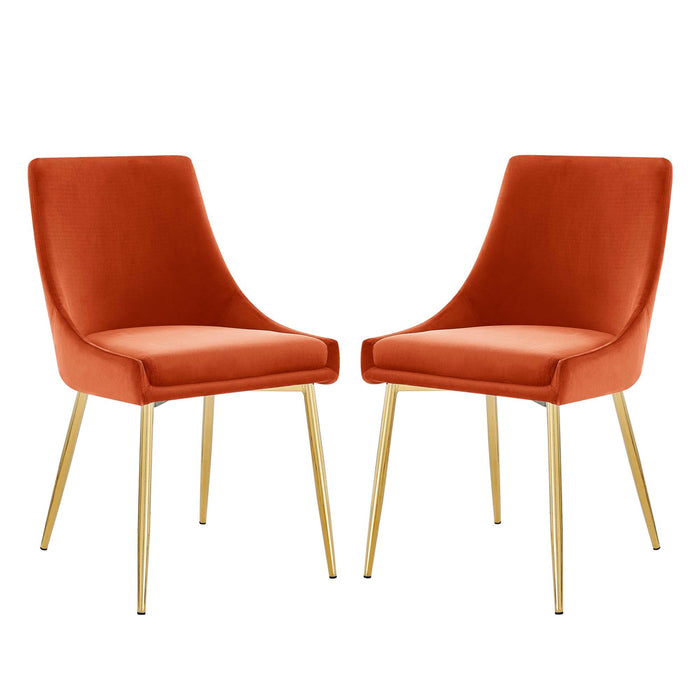 Viscount Performance Velvet Dining Chairs - Set of 2