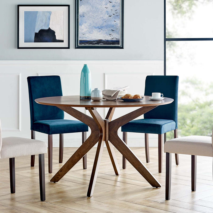 Crossroads 47" Round Wood Dining Table - Mid-Century Modern Design for Stylish Gatherings at Home
