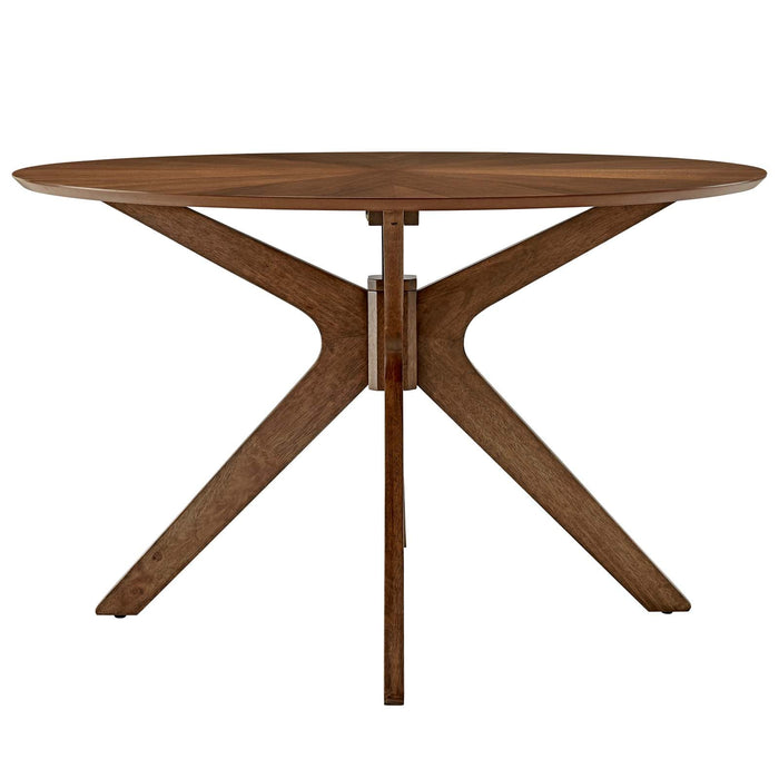 Crossroads 47" Round Wood Dining Table - Mid-Century Modern Design for Stylish Gatherings at Home