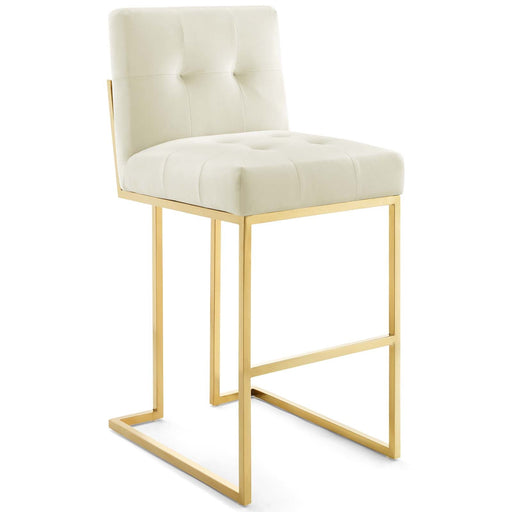 Modway Privy Gold Stainless Steel Performance Velvet Bar Stool Living Room Furniture - View 30