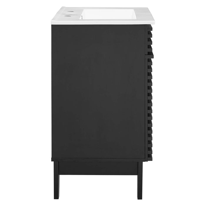 Render 18" and 24" Bathroom Vanities with White Basin Included