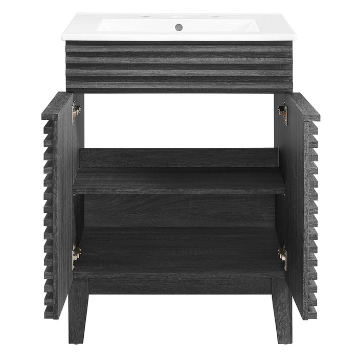 Render 18" and 24" Bathroom Vanities with White Basin Included