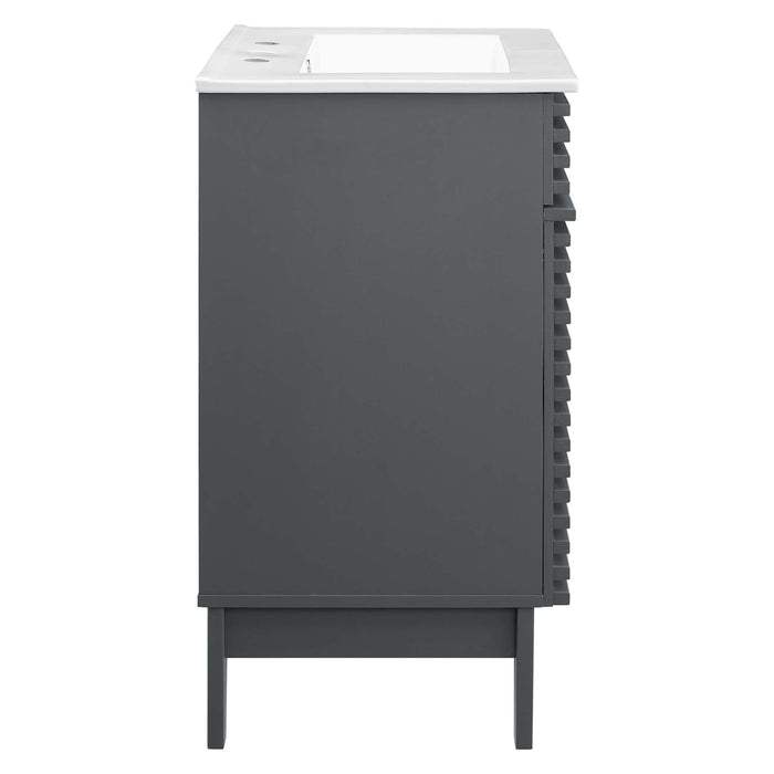 Render 18" and 24" Bathroom Vanities with White Basin Included