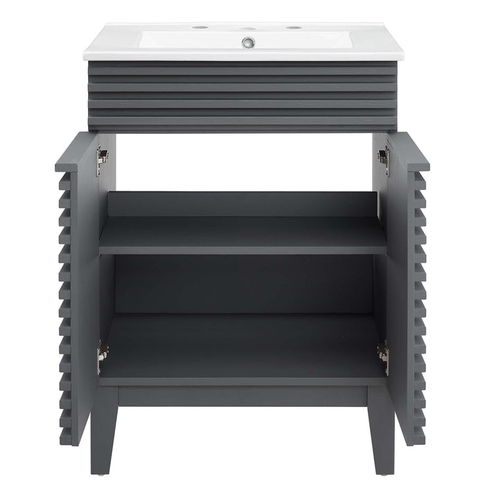 Render 18" and 24" Bathroom Vanities with White Basin Included