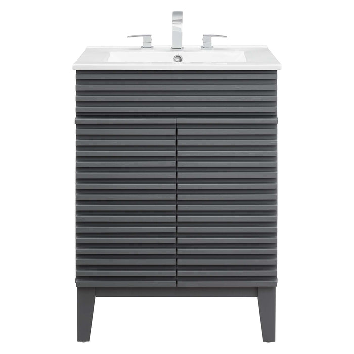 Render 18" and 24" Bathroom Vanities with White Basin Included