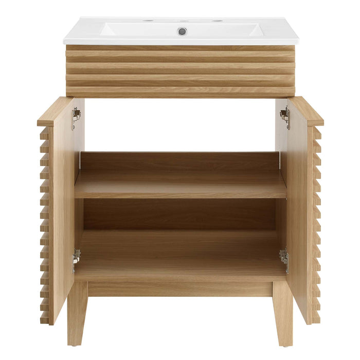 Render 18" and 24" Bathroom Vanities with White Basin Included