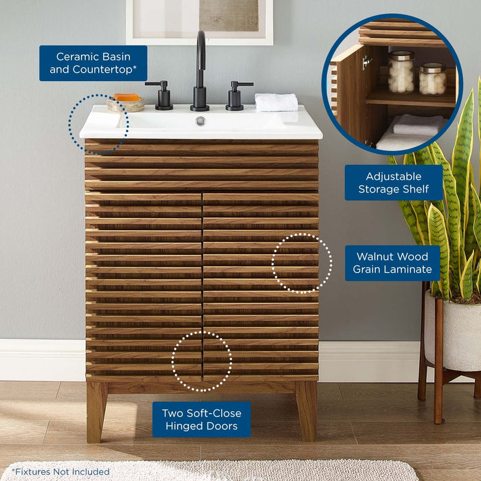 Render 18" and 24" Bathroom Vanities with White Basin Included