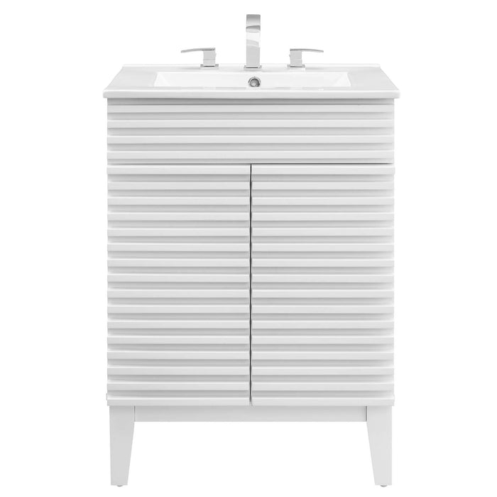 Render 18" and 24" Bathroom Vanities with White Basin Included