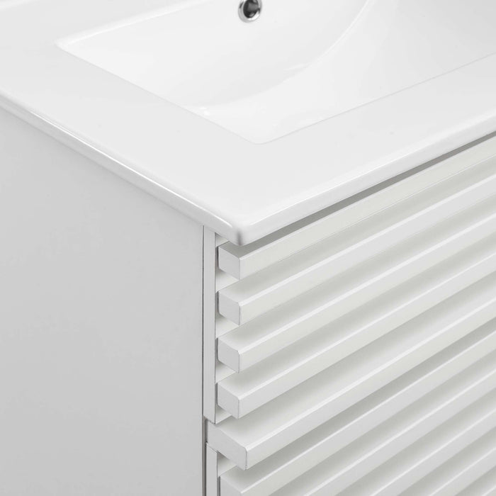 Render 18" and 24" Bathroom Vanities with White Basin Included