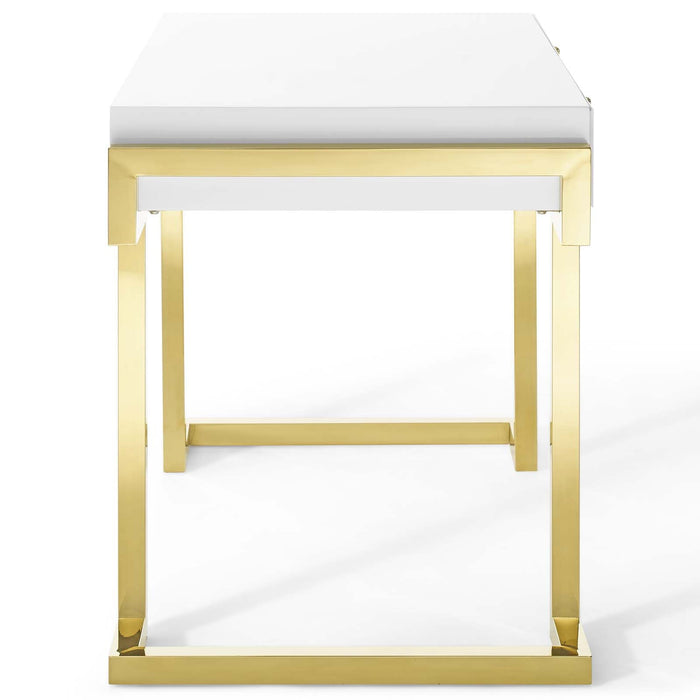 Modway Ring Office Desk in White - Detail View