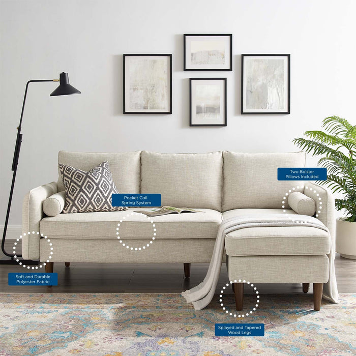Revive Upholstered Right or Left Sectional Sofa Beige